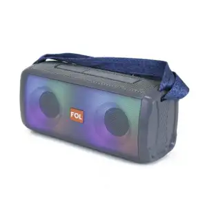 Bocina rectangular bluetooth fol con radio fm, luz rgb y ranuras para…