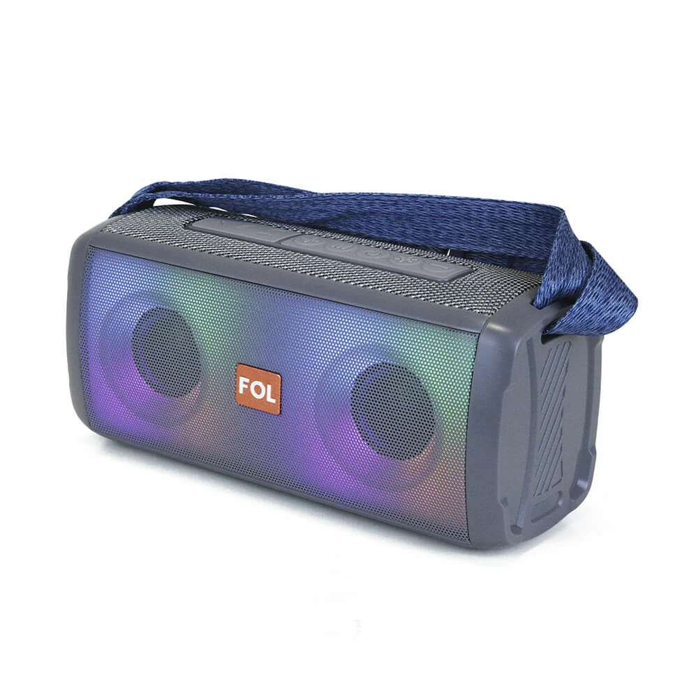Bocina rectangular bluetooth fol con radio fm, luz rgb y ranuras para usb y micro sd, variedad de colores / fs-345bt / fs-345