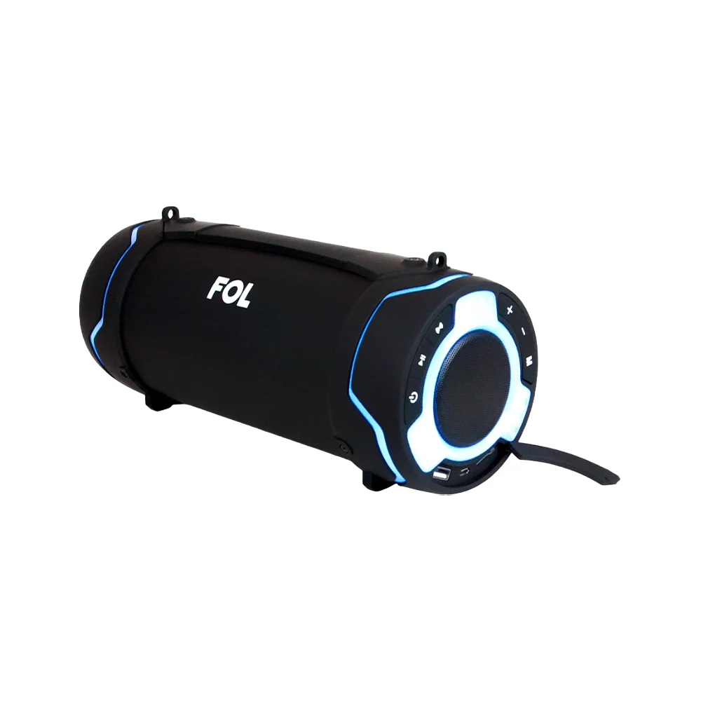 1pza Bocina cilíndrica inalámbrica fol, con entrada usb, micro sd, v8, botones de reproducción e iluminación led, variedad de funciones / fs-r209