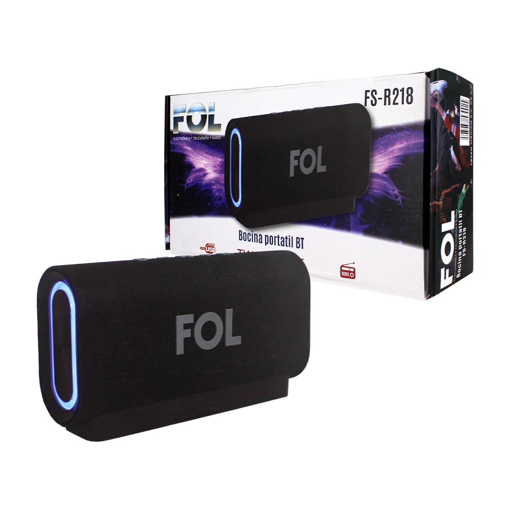 Bocina Fol recargable con bluetooth, luces RGB, sonido envolvente, variedad de diseños / fs-r218