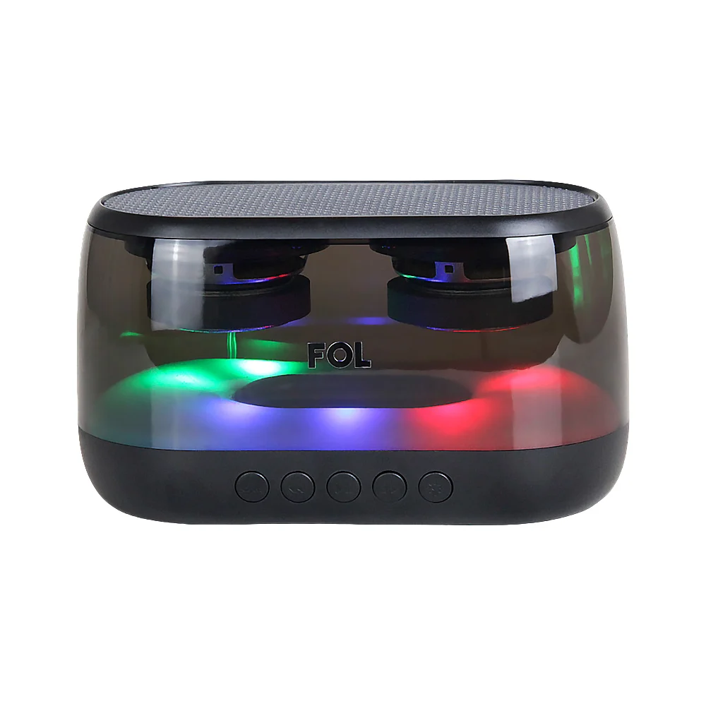 1pza Bocina inalámbrica fol rectangular, iluminación rgb, botones de reproducción y diseño semitransparente, variedad de funciones / fs-s800