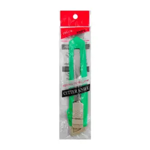 Cutter retráctil de 15 cm con mango de plástico y bloqueo de segurida…