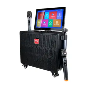 Bocina karaoke bluetooth fol de 8 pulgadas con ruedas, pantalla multi…