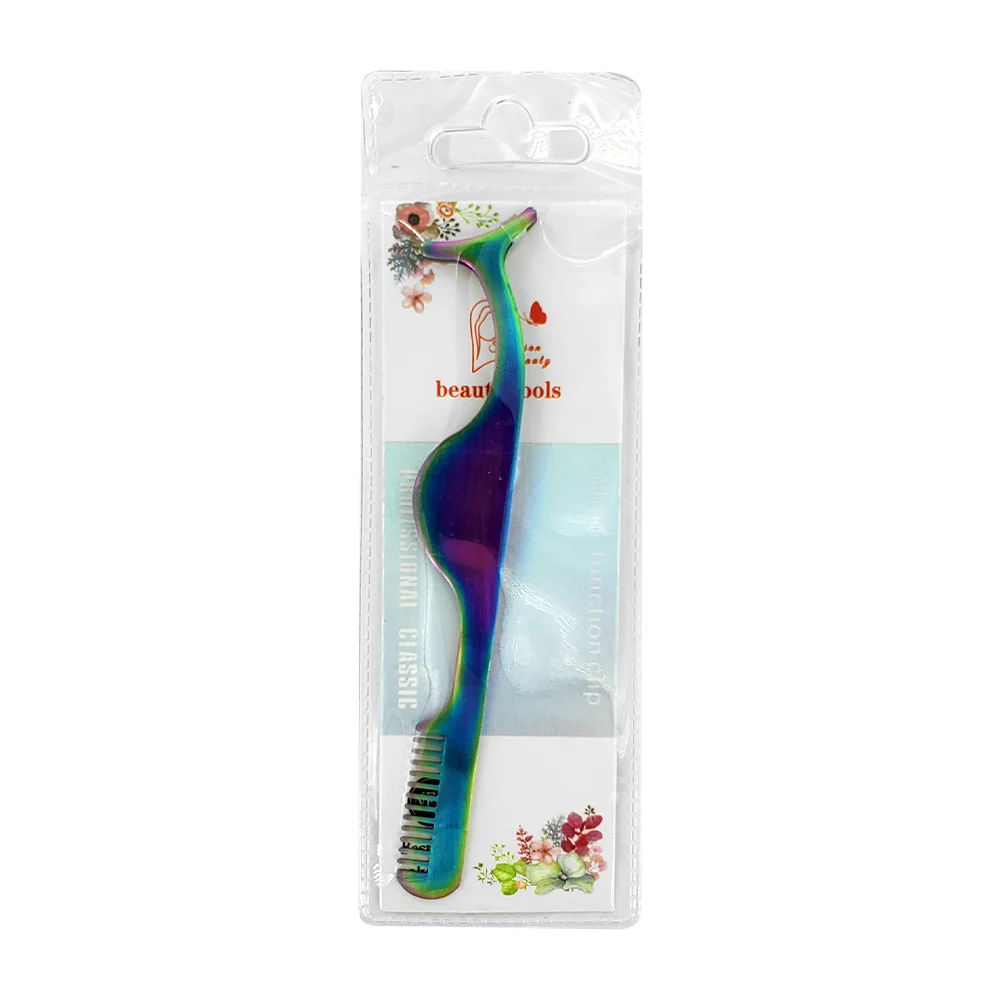 1pza pinza 2 en 1 aplicadora de pestañas con cepillo para las cejas / beauty tools / fxl-190477