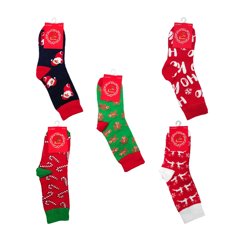 Par calcetines talla 35-40 con estampado navideño, variedad de modelos / fn-230007