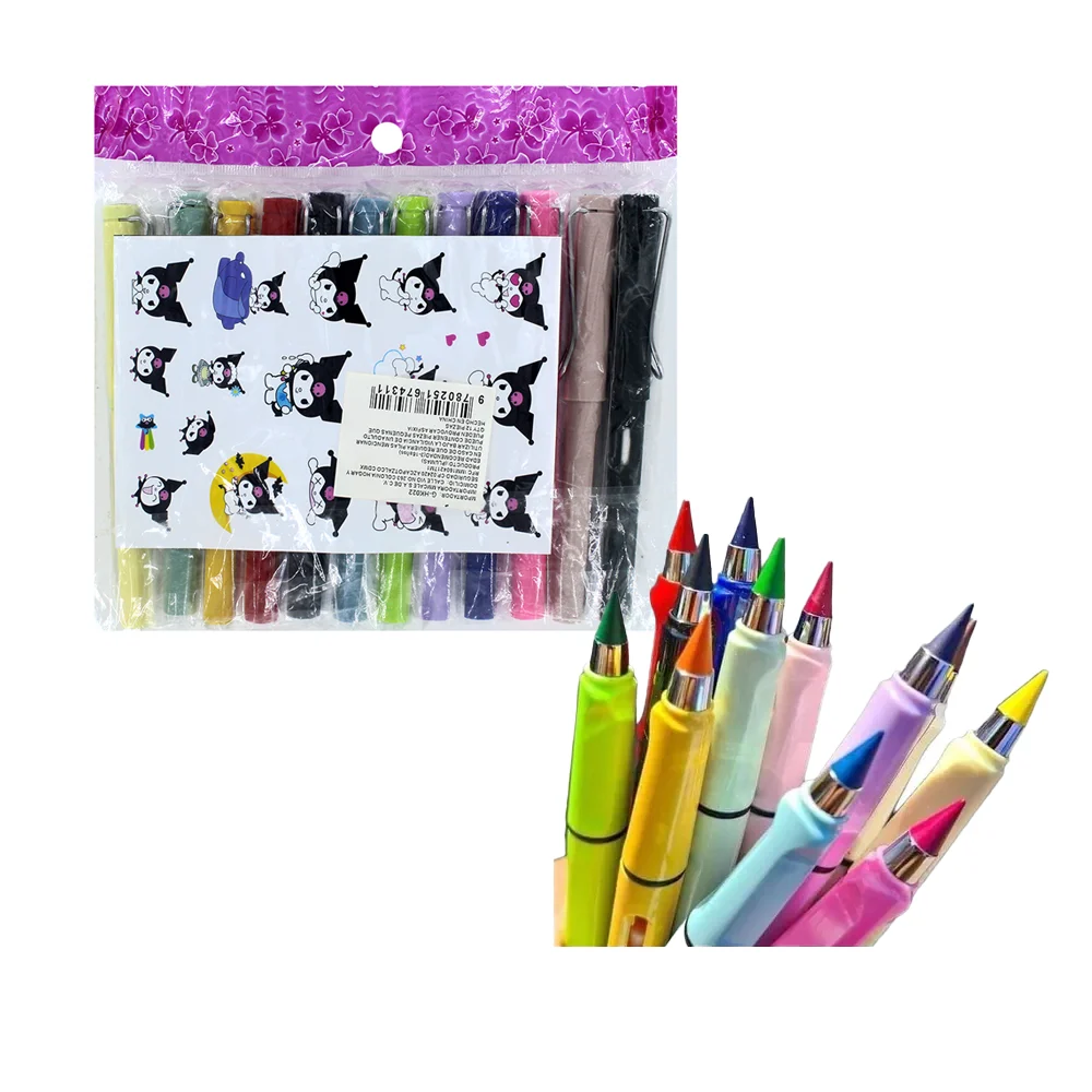 1pza Lápiz infinito de color con borrador y clip, variedad de colores / g-hk022