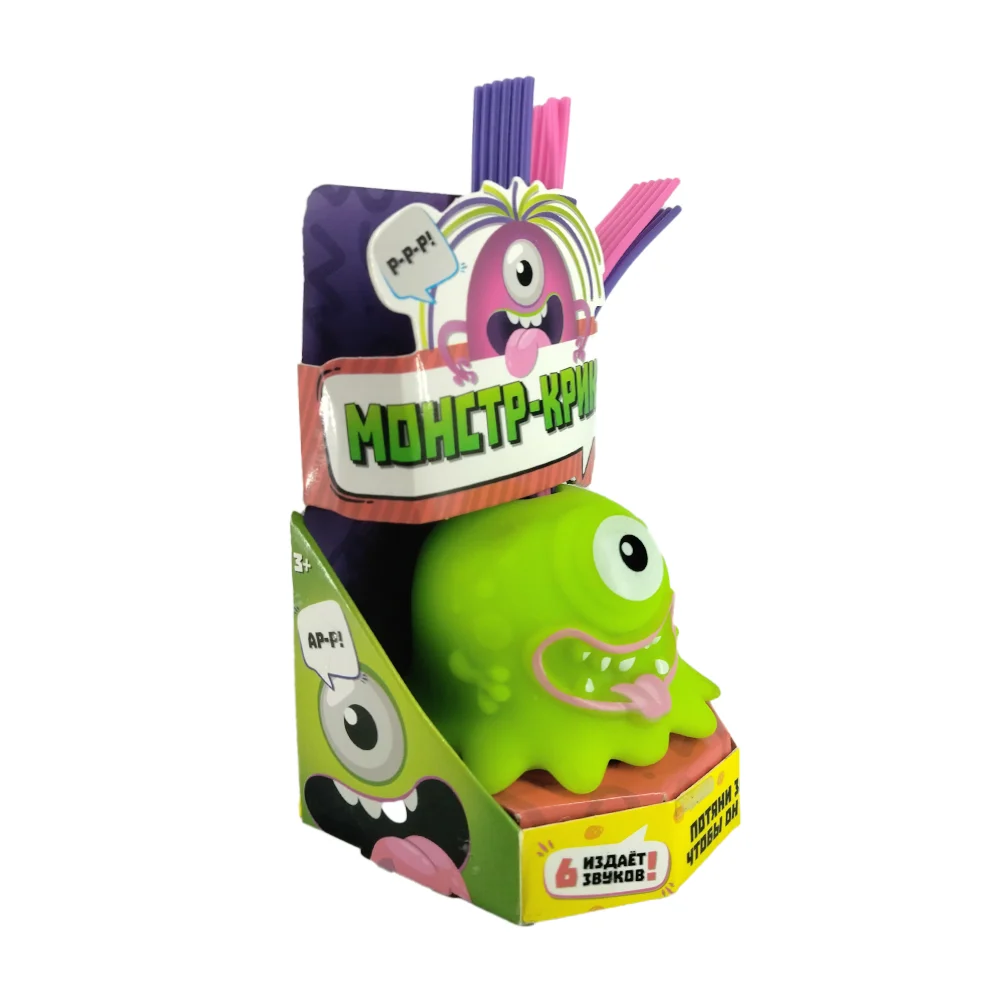 Juguete de plástico en forma de marciano alien con tiras largas tipo cabello, variedad de colores / 303419