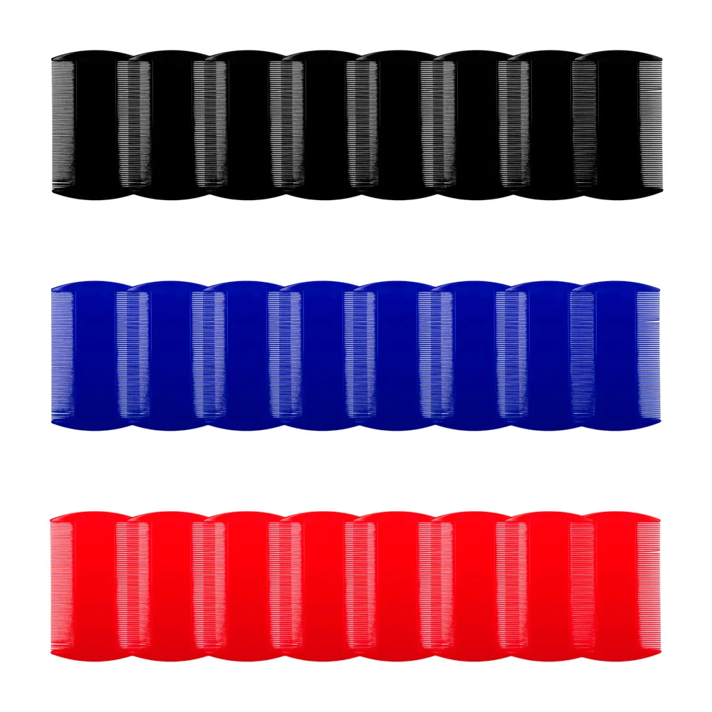 Paquete 24 peines casperos de plástico para eliminar piojos, 8.5cm, variedad de colores / g1358