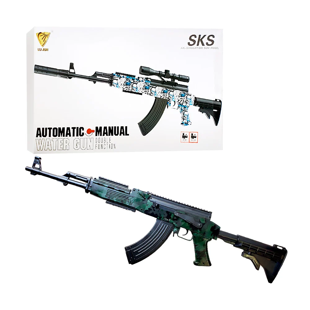 Pistola / rifle sks de juguete con balas de hidrogel 4-6mm, accesorios y estampado tipo militar / akm simulation gun model