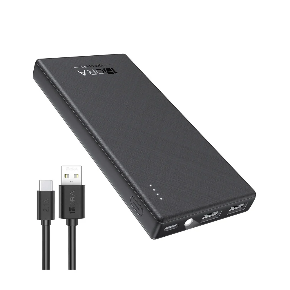 Power bank batería portátil 1hora con puerto usb-c y 2 usb de 10000mah, variedad de colores / gar263