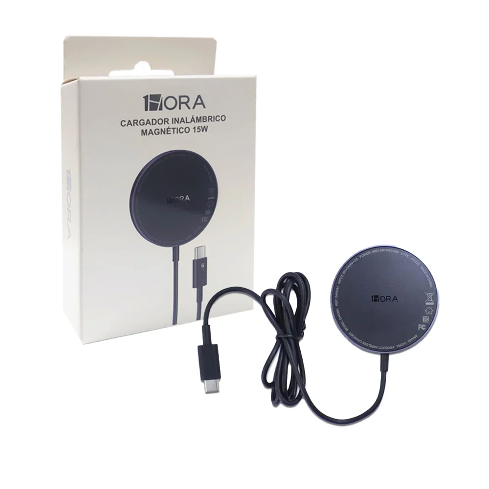 Cargador inalambrico magnetico 1 hora de 15w y entrada type-c / gar281