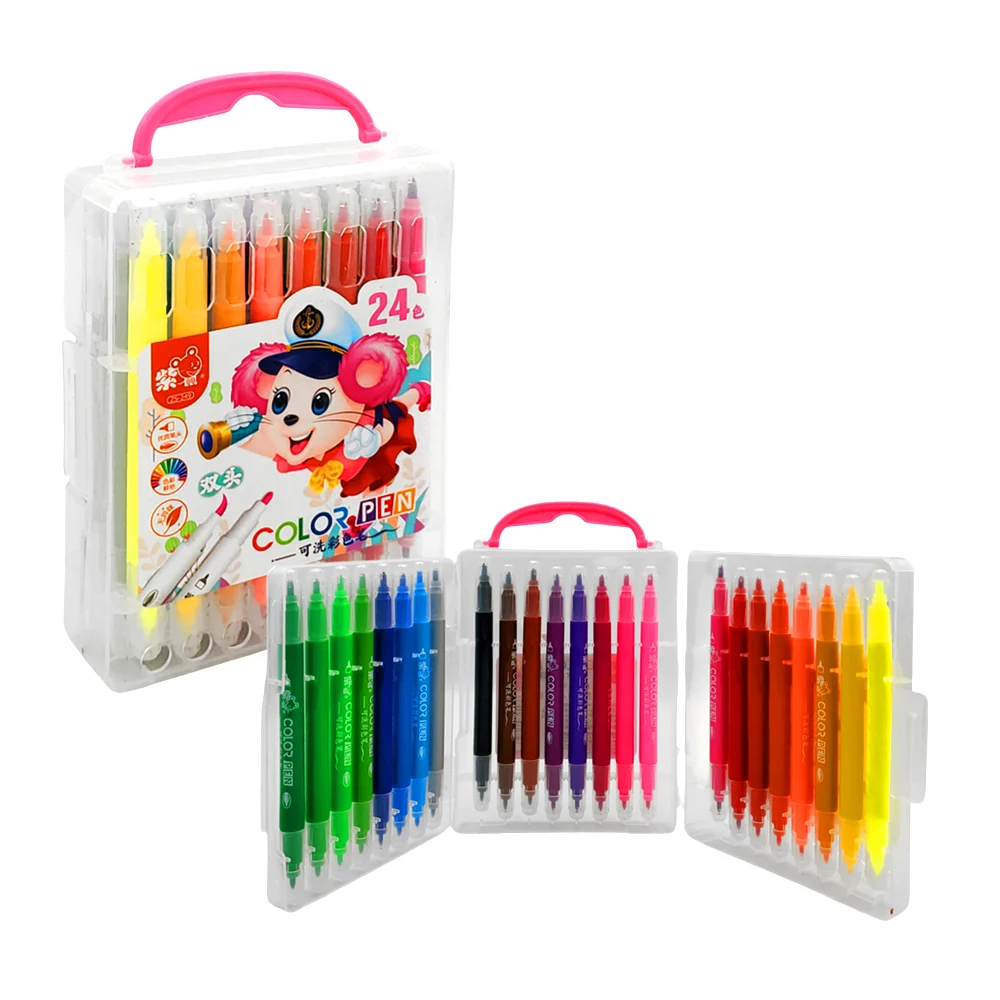Estuche con 24 plumones dobles de colores / color pen / zs-249 / 72-24