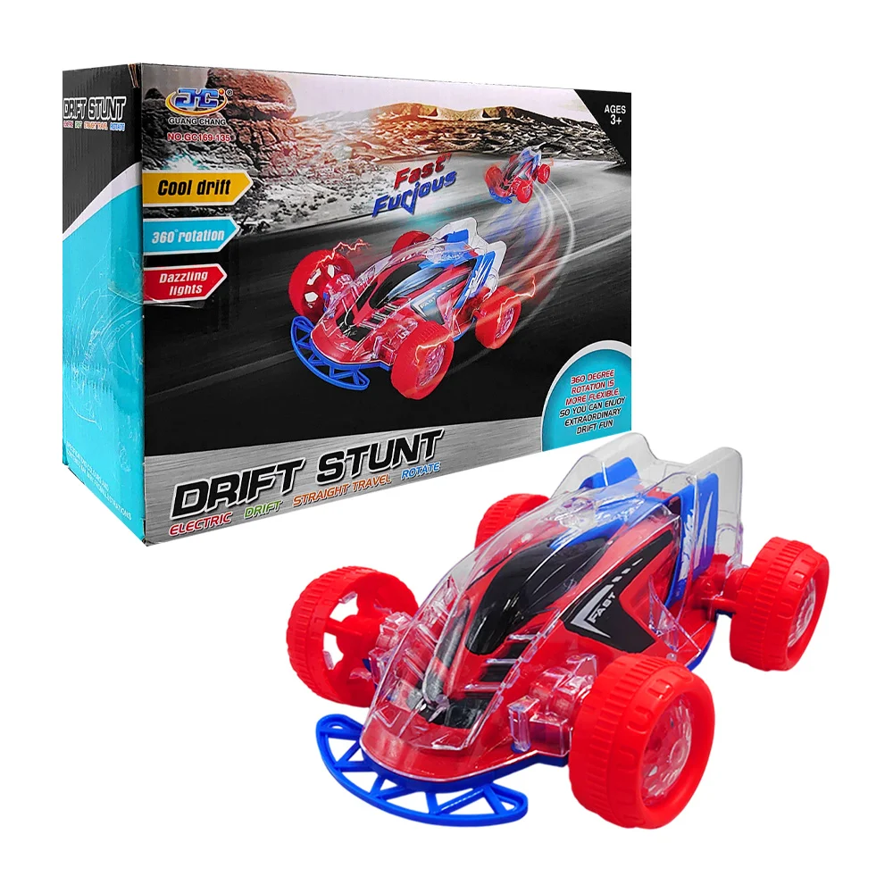 Carro acrobatico de pilas con efecto translúcido, rotación de 360°, luces y música / drift stunt / gc169-135
