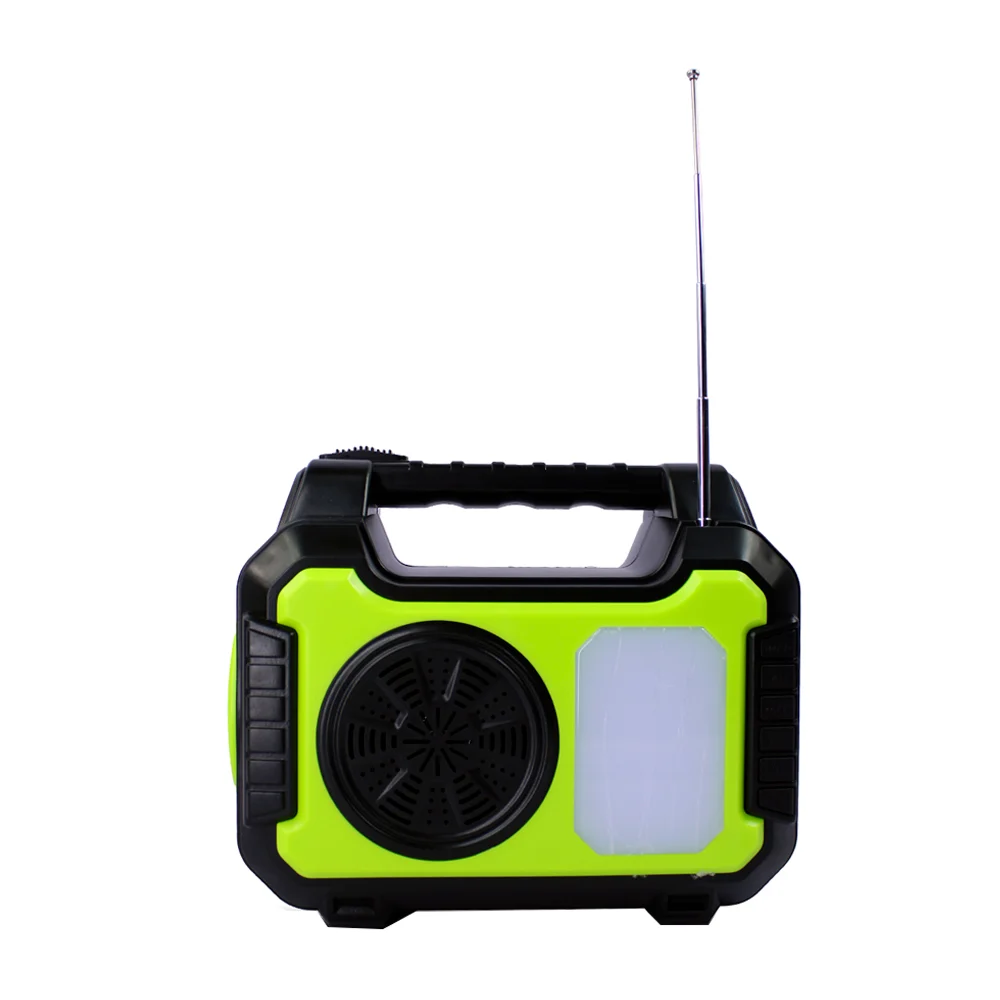 Lámpara de mano con bocina bluetooth + 4 focos led y panel solar para recargar / gd-8072