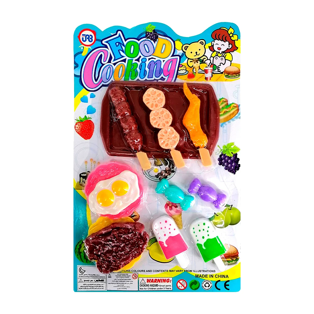 Set juego infantil con diseño en forma de comida alimentos, brochetas y dulces / food cooking / 3024