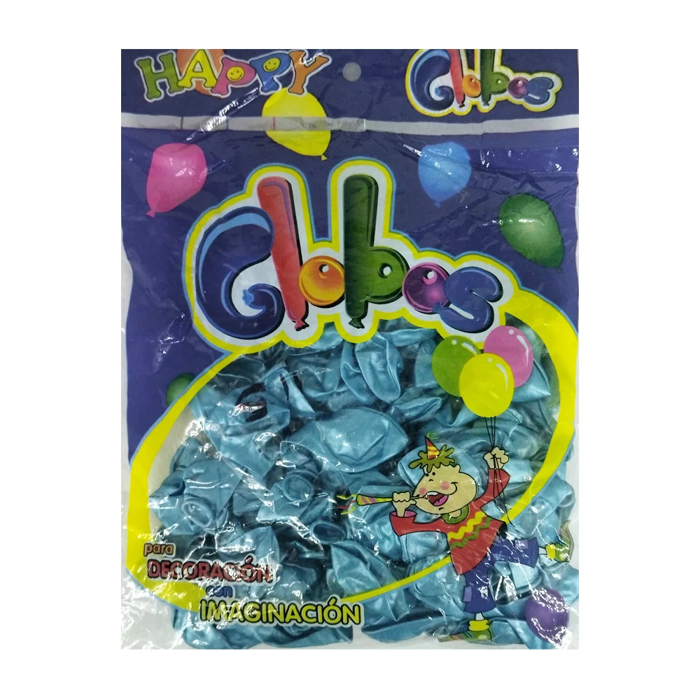 Paquete con 50 globos de latex 5¨ pulgadas, variedad de colores / happy globos / decoración con imaginación