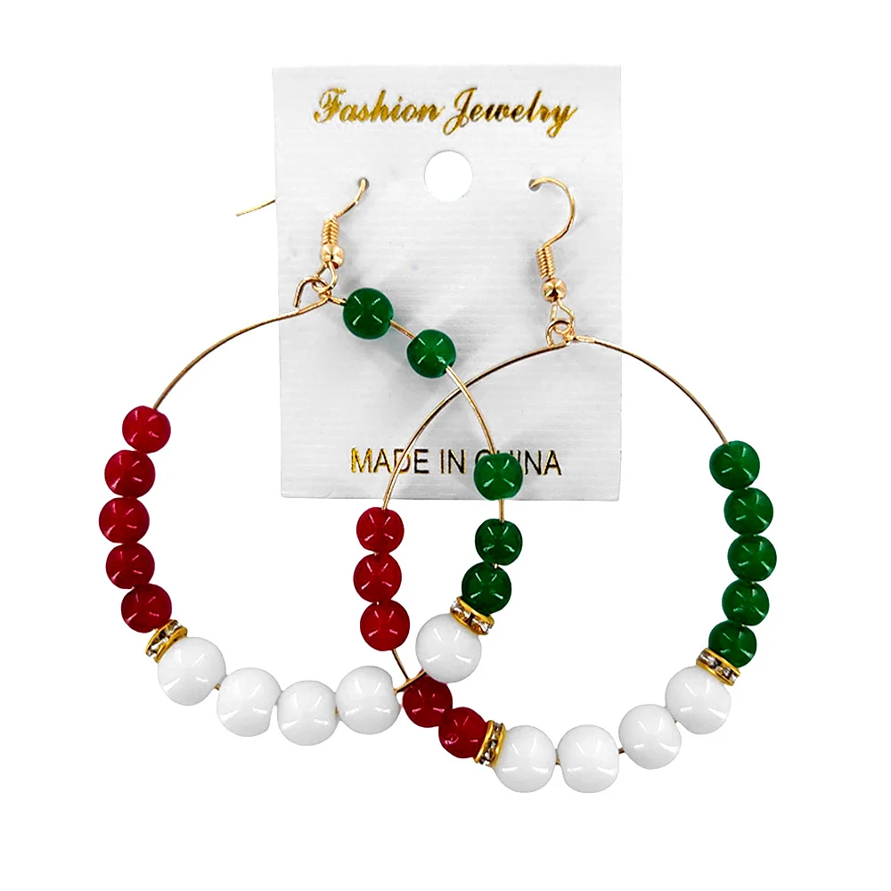 Par de aretes arracadas con bisutería tricolor / fashion jewelry / gq-16
