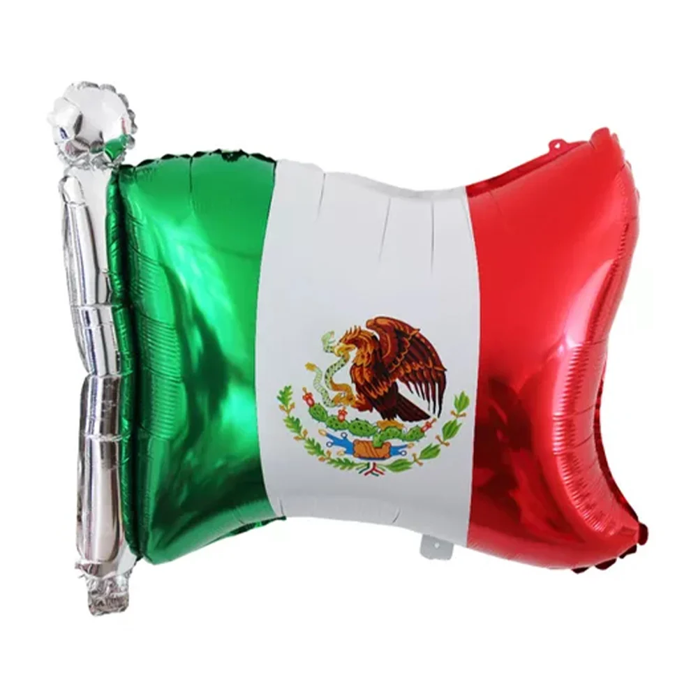 1pza Globo metálico grande en forma de bandera mexicana 62x46cm / q-163