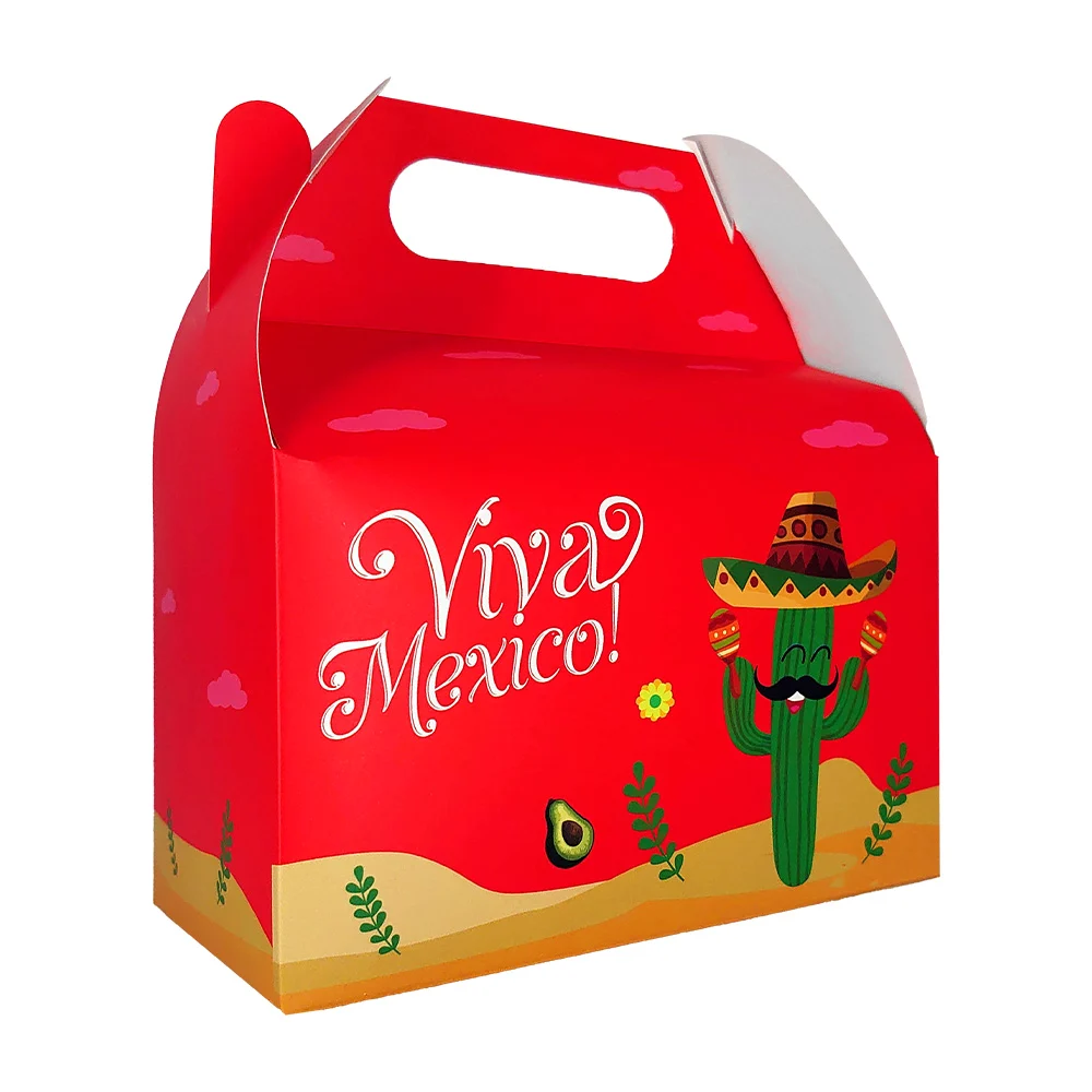 Paquete con 12 cajas armables de cartón para bolo-dulces con estampados patrios, variedad de diseños / gq-59