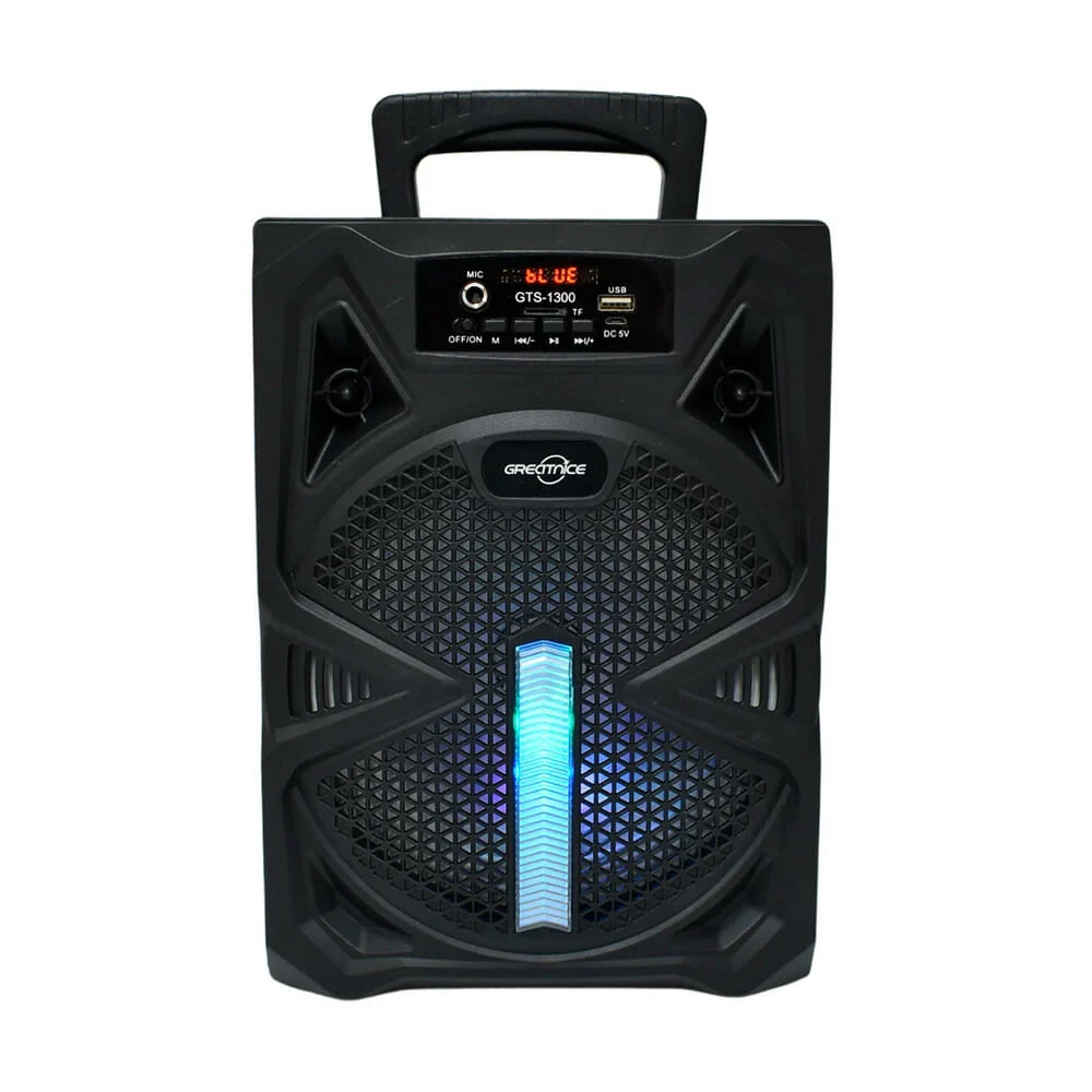 Bocina bluetooth greatnice de 8 pulgadas con luz led, micrófono y control / gts-1300