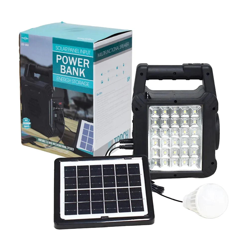 Bocina multifuncional con panel solar, lámpara y centro de carga / gts-1464