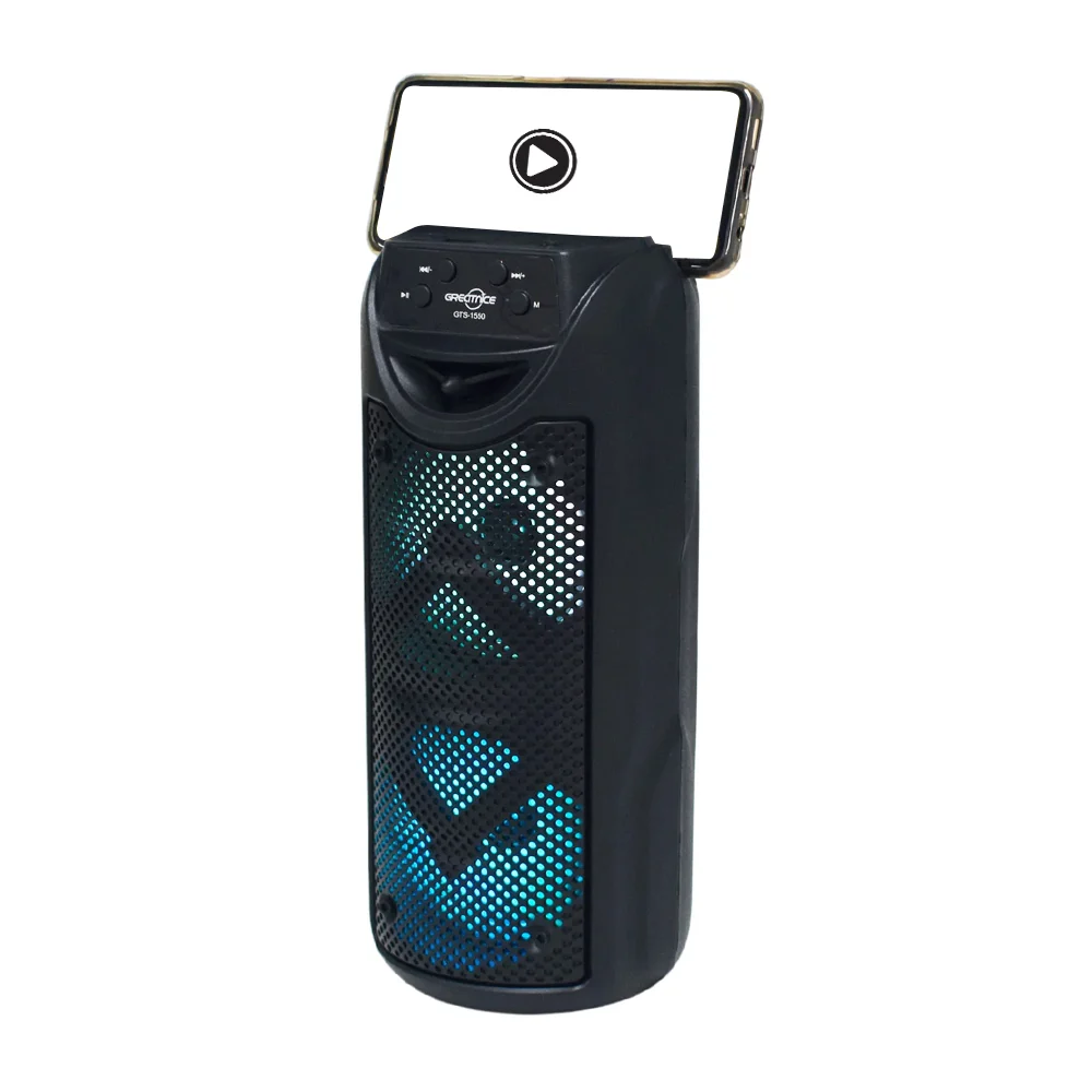 Bocina bluetooth greatnice 4x2 pulgadas con luz led, radio fm y entradas para sd y usb / gts-1550