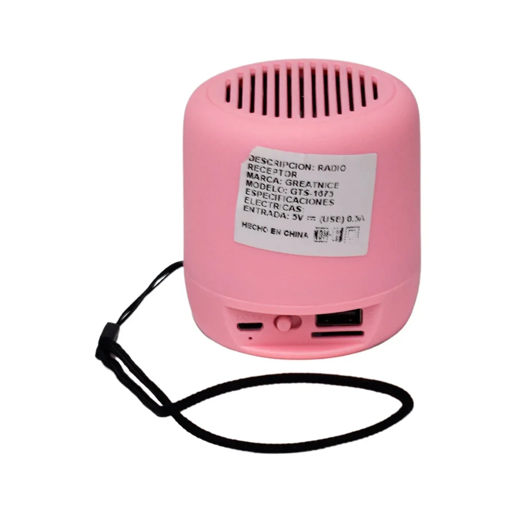 Mini bocina portátil bluetooth en forma cilíndrica con ranuras para usb sd, variedad de colores / gts-1675