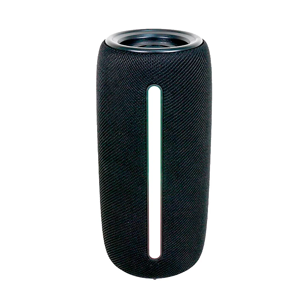 1pza Bocina inalámbrica, recargable, cilíndrica, con iluminación led, cuerpo de tipo mallado, puertos conectores y botones de reproducción, variedad de funciones / bts-1822