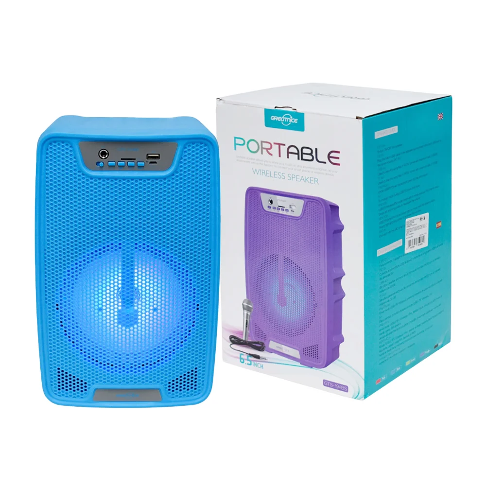 Bocina inalámbrica bluetooth con radio fm, puerto usb-tf, luces rgb y micrófono / gts-1948s
