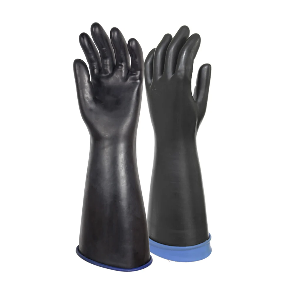 Par de guantes industriales altex de látex natural y alta protección en manos - antebrazos contra agentes químicos, talla 9 / 233098