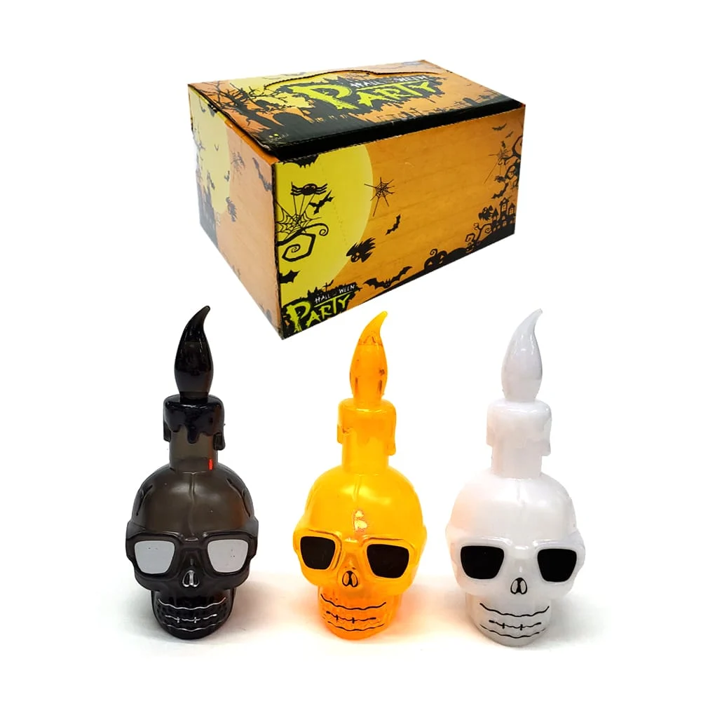 1pza Lámpara decorativa con diseño de calavera halloween y luces rgb, variedad de colores / gui-1393