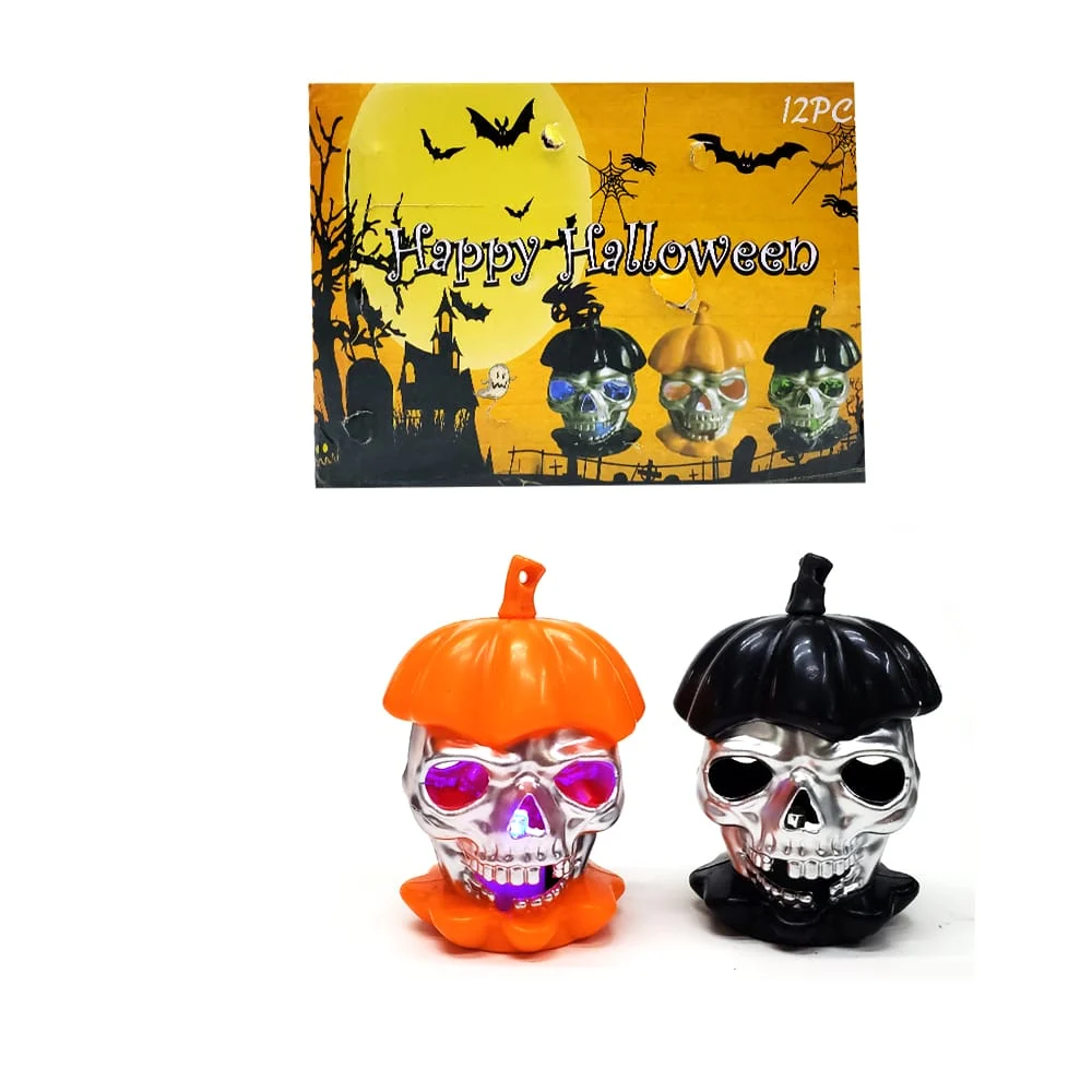 1pza Lámpara decorativa con diseño de calavera en calabaza y luces rgb, variedad de colores / 124914