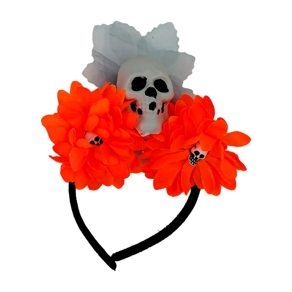 1pza Diadema con flores y calavera de plástico, variedad de colores / gui-3072