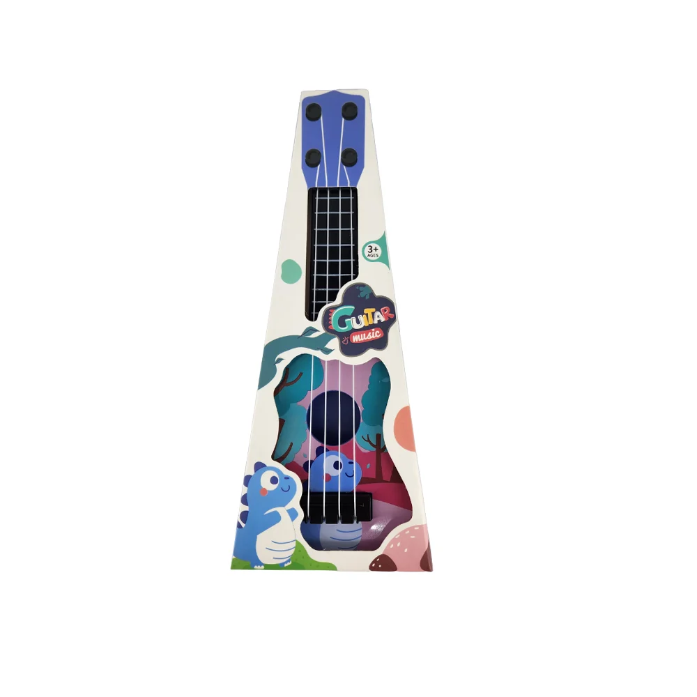 Guitarra musical de juguete chica con estampado de dinosaurio, variedad de colores / s-b49