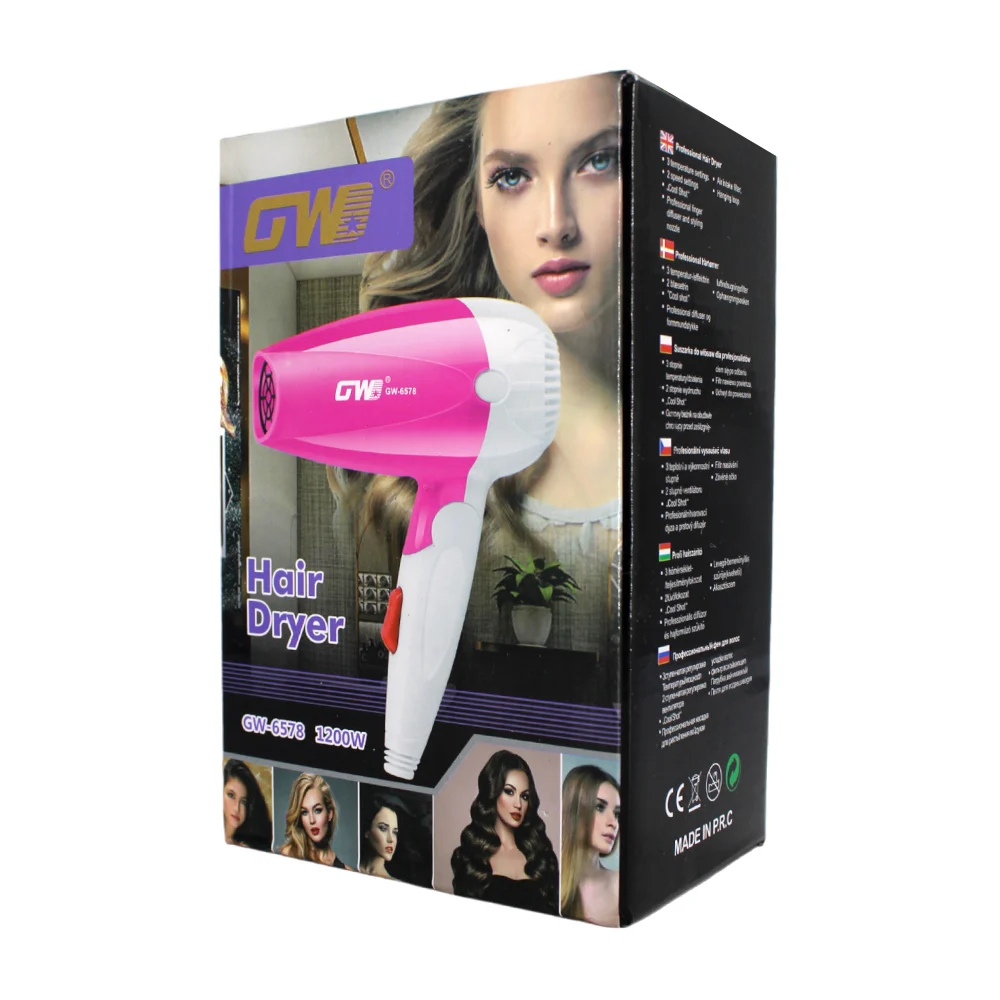 Mini secadora eléctrica para el cabello con consumo de 1200 watts, variedad de colores / ln52-v01 / ks-6578