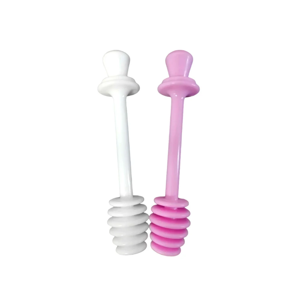 Set con 2 cucharas de plástico para revolver miel, variedad de colores / honey muddler / kj-616 / ro-gs1552