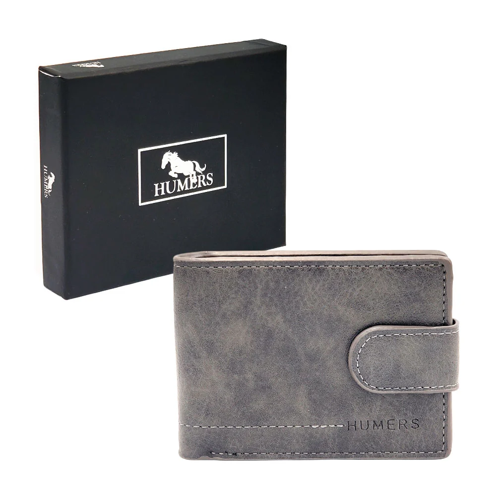 Cartera de vinil humers con broche para caballero, variedad de colores / h3275