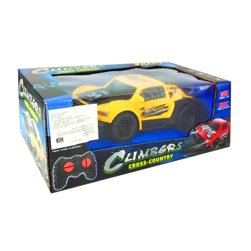 Carro a control remoto de pilas con luces, variedad de colores / climbers cross-country