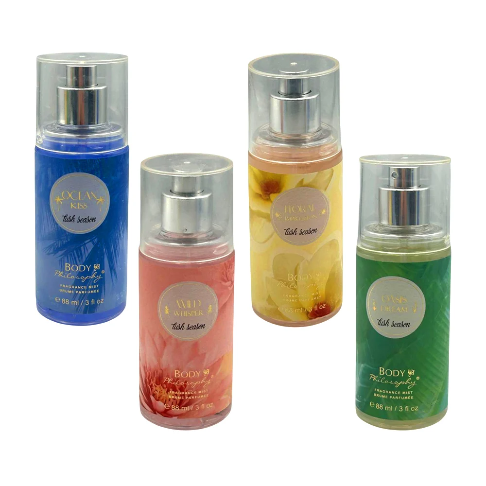 Perfume corporal body philosophy en spray con fragancia para dama, 88ml, variedad de aromas / lush season / h802