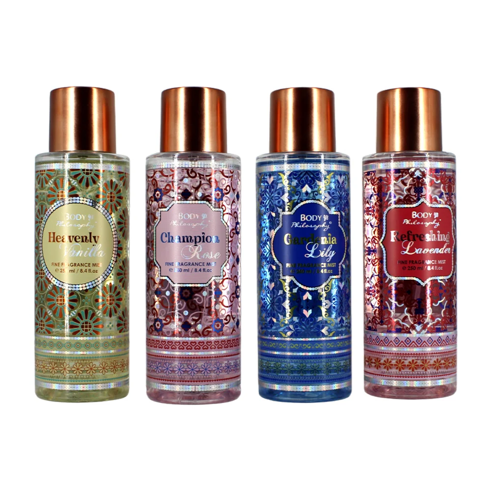 Perfume corporal body philosophy para dama de 250ml, variedad de aromas / b0015-rk