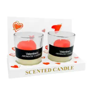Paquete con 2 velas aromáticas con temática de amor decoración de cor…