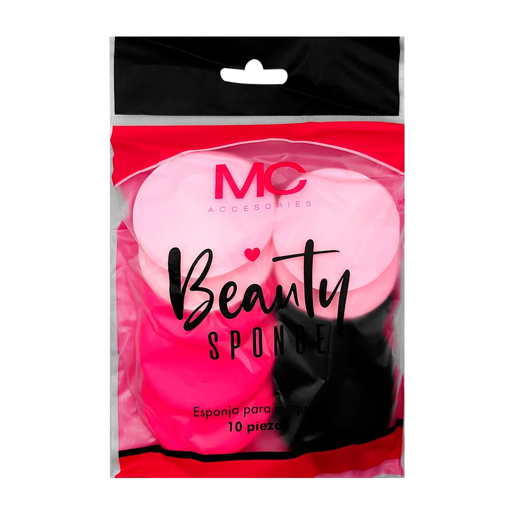 Paquete con 10 esponjas redondas para maquillaje mc cosmetics, variedad de colores / beauty sponge