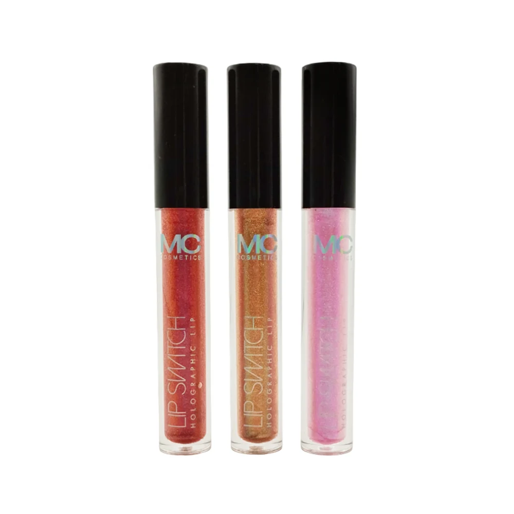 1pza Brillo labial mc cosmetics con glitter, variedad de tonos, 3.5g / lip switch / hb103196