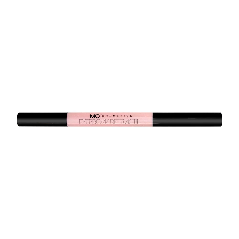 1pza Lápiz retráctil con cepillo mc cosmetics para cejas en tono café / duo brow pen / eyebrow retractil / hb104426