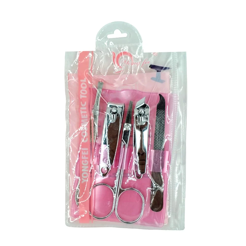 Kit de manicura 2 cortaúñas, lima para uñas, pinza saca ceja y tijeras / yong fei / hb87209