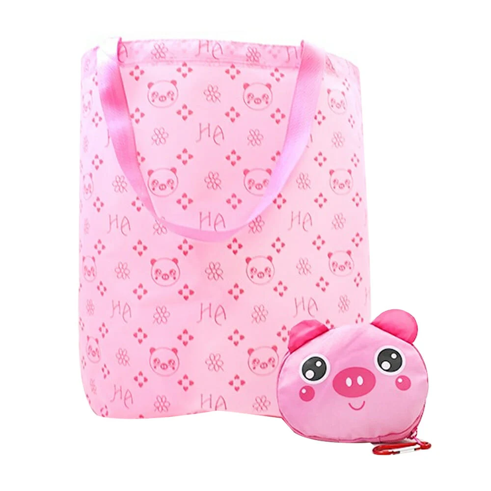 1pza Monedero bolsa plegable ecológica 2 en 1 de mandado con arnés y diseño de animales, variedad de diseños / hbd-14
