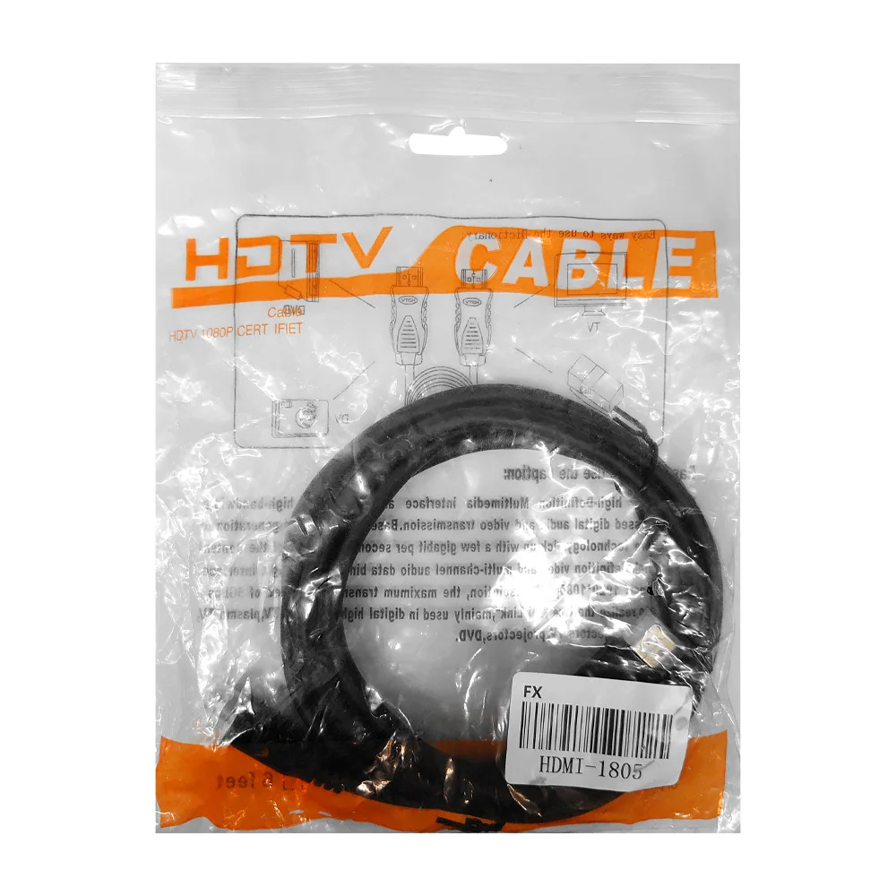 Cable hdmi fx de video con acabado de plástico y 1.80m de largo / hdmi-1805