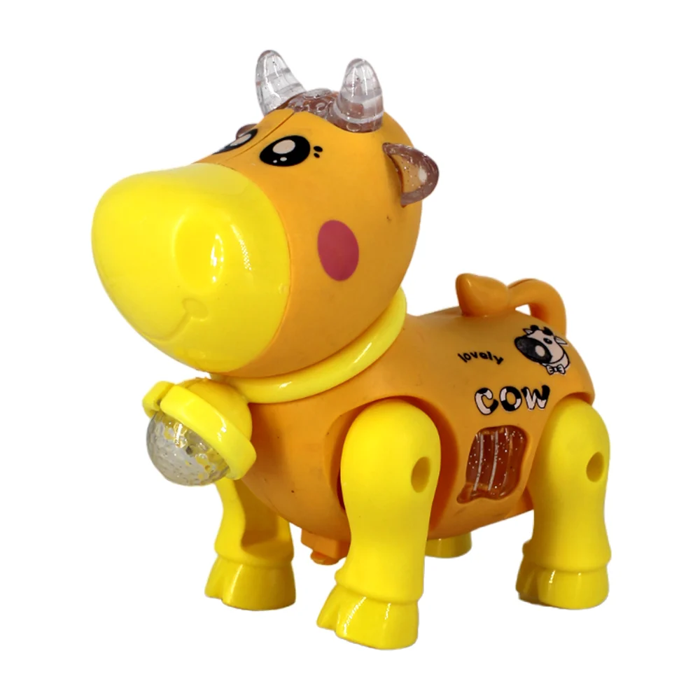 Vaca juguete de pilas con luz y movimiento lovely cow, variedad de colores / hfy-10003