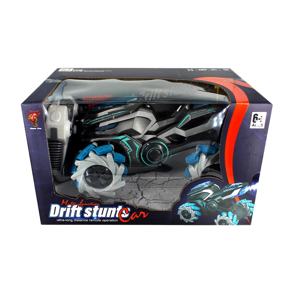 Carro a control remoto 2.4ghz drift stunts con luces, spray y accesorios + reloj de mando / hfy-10732
