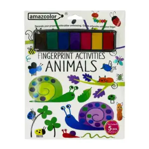 Paquete con actividades para colorear con los dedos, diseño de animal…